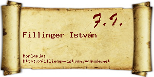 Fillinger István névjegykártya